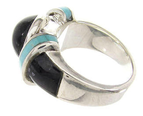 Turquoise And Jet Southwest Jewelry Ring Size 5-1/4 BW62788